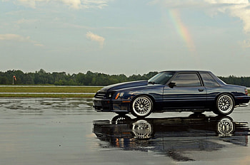 1987-Ford-Mustang-Fox-Body, Cowl Hood, Dk Blue, Ford, 1987 HD wallpaper