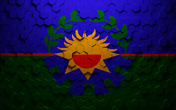 Flag of Buenos Aires Provinces, honeycomb art, Buenos Aires Provinces hexagons flag, Buenos Aires Provinces 3d hexagons art, Buenos Aires Provinces flag HD wallpaper
