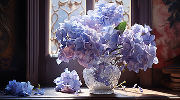 Elegant Hydrangea in Vase, vase, nature, hydrangea HD wallpaper