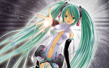 Hatsune Miku Append 01, hatsune miku, twintail, cute, append 01, beautiful, stars, vocaloid, shiny, miku, vocaloids, anime, pretty, hatsune, space, miku append HD wallpaper