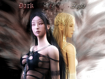 The Light and the Darkness, two, evil, good, woman HD wallpaper