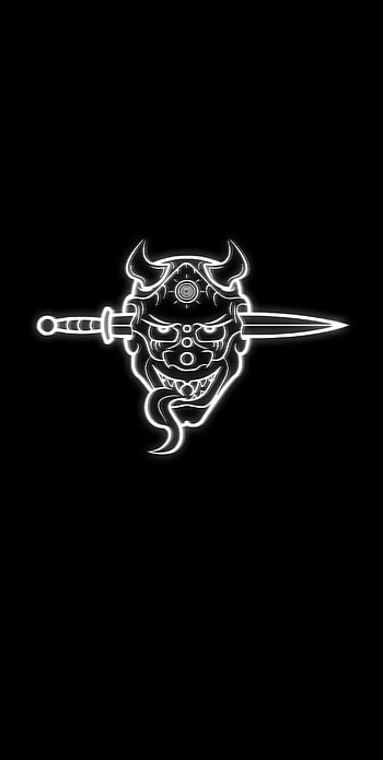 Demon white blur, naruto, chinese, art, black, minimalist, minimalista, , anime HD phone wallpaper