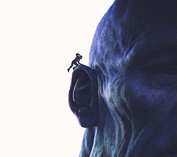 Antman Goes Into Ear Of Thanos Artwork, avengers-infinity-war, 2018-movies, movies, antman, thanos, artwork, artist HD wallpaper