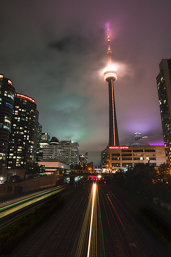 Cities, Architecture, Building, Lights, Night City, Railway HD phone wallpaper