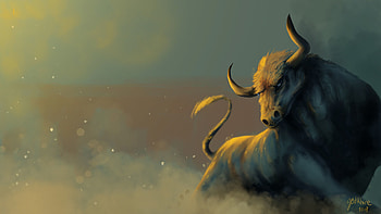Art, Animal, Dust, Bull HD wallpaper