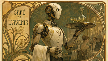 Café de l'Avenir — Art Nouveau Robot ( ), Cafe HD wallpaper