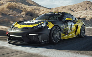 Porsche 718 Cayman GT4 Clubsport, front view, exterior, race car, german sports cars, Porsche HD wallpaper