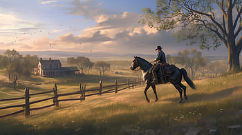 Red Dead Redemption 2 Field Ride, video game, Red Dead Redemption 2, field, horse HD wallpaper