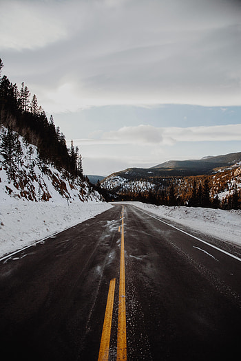 Nature, Snow, Road, Markup, Hills, Snow Covered, Snowbound HD phone wallpaper