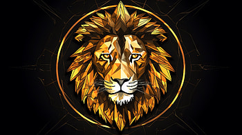 Glass Mosaic Lion Illustration Style, Animal, lion HD wallpaper