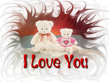 I Love You, opening, heart, teddy bears, love HD wallpaper