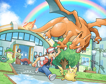 Charizard Soars: Pokémon Red & Blue Adventure, Red (Pokémon), Charizard (Pokémon), video game, Pokemon: Red and Blue HD wallpaper