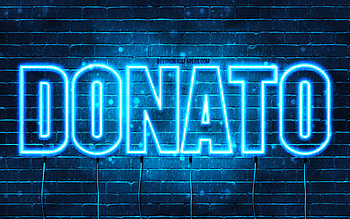 Donato, , with names, Donato name, blue neon lights, Donato Birtay, Happy Birtay Donato, popular italian male names, with Donato name HD wallpaper