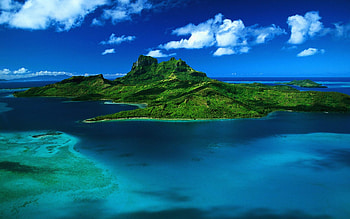 Bora-Bora French Polynesia, aerial, view, bora-bora, french, polynesia HD wallpaper