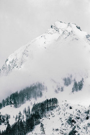 Winter, Nature, Mountain, Vertex, Top, Snow Covered, Snowbound, Slope HD phone wallpaper