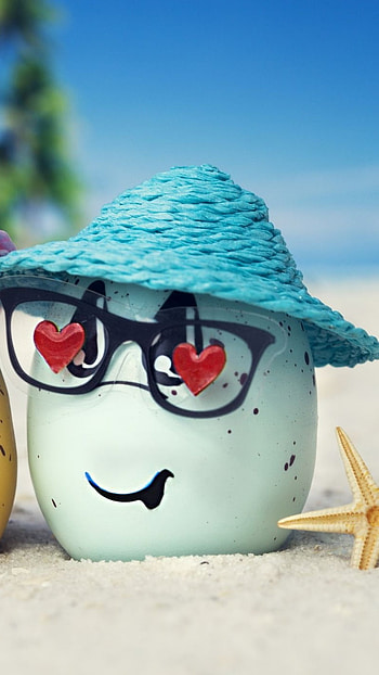 Cute Summer, Smiley Eggs HD phone wallpaper
