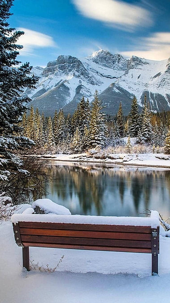 Winter, Nature, Water HD phone wallpaper