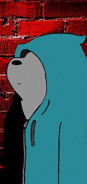 Polar bear, art, cartoon HD phone wallpaper