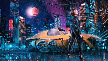 The Vigilant Cyberpunk, cyberpunk, scifi, artist, artwork, digital-art, deviantart HD wallpaper