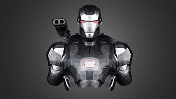 War machine, iron man, low poly, minimal HD wallpaper