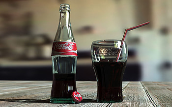 Glass and bottle, Soda HD wallpaper