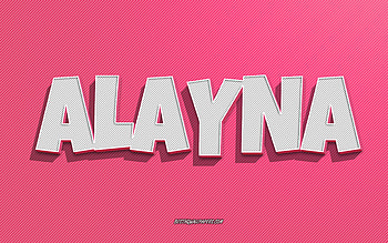 Alayna, pink lines background, with names, Alayna name, female names, Alayna greeting card, line art, with Alayna name HD wallpaper