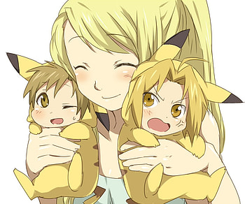 Edward and Alphonse Pikachu, alphonse, full metal alchemist, pikachu, edward HD wallpaper
