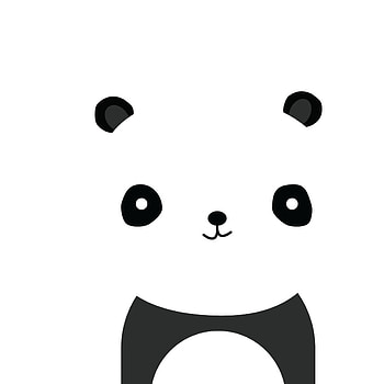 Preview panda, smile, white, black, minimalist HD phone wallpaper