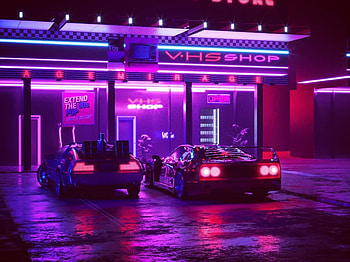 Aesthetic Neon Purple Car - Novocom.top, Neon Gas Station HD wallpaper