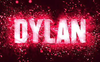 Happy Birtay Dylan, , pink neon lights, Dylan name, creative, Dylan Happy Birtay, Dylan Birtay, popular american female names, with Dylan name, Dylan HD wallpaper