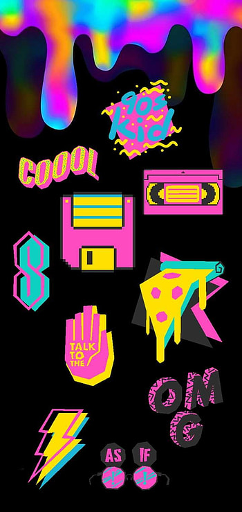 Collage, magenta, pink, neon, colorful HD phone wallpaper