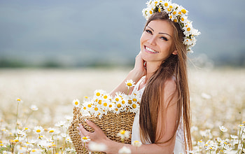 ღ, Girl, Summer, Wreath, Smile HD wallpaper