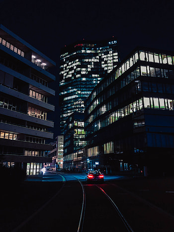 Night, City, Building, Dark, Car, Traffic, Movement HD phone wallpaper