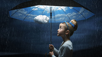 Child Clouds Minimalism HD wallpaper