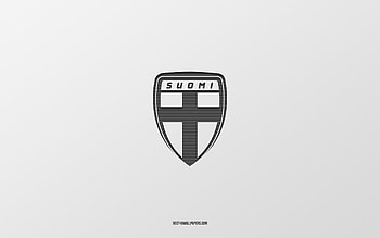 Finland national football team, white background, football team, emblem, UEFA, Finland, football, Finland national football team logo, Europe HD wallpaper