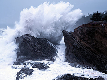 Nature, Stones, Sea, Spray, Strength, Force, Wave, Hit, Blow, Destruction HD wallpaper