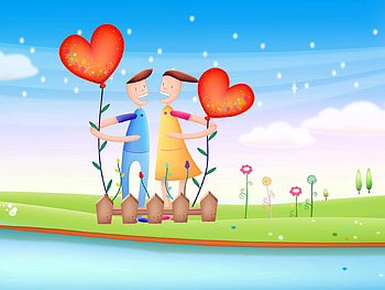Sky, Love, Couple, Pair, Colorful, Colourful HD wallpaper