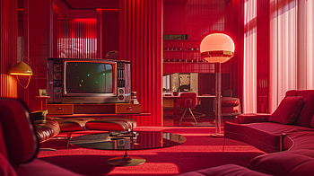 Red Aesthetic Interior Design, room, interior design, red, red aesthetic, retro HD wallpaper