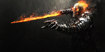 Cursed Ghost Rider, ghost-rider, superheroes, artist, artwork, digital-art, deviantart HD wallpaper