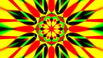 Green Red Yellow Black Flower Art Pattern Shapes Abstract HD wallpaper