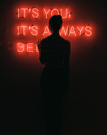 Words, Wall, Illumination, Backlight, Girl, Inscription HD phone wallpaper