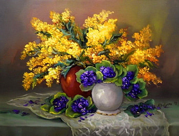 Still life, colorful, bouquet, art, vase, beautiful, nice, fragrance, delicate, painting, pretty, freshness, flowers, scent, lovely, harmony HD wallpaper