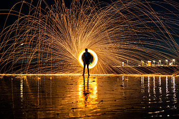 Dark, Silhouette, Sparks, zelight, Human, Person HD wallpaper