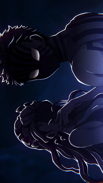 Daki and akaza, art, slayer, shadow, demon, anime HD phone wallpaper