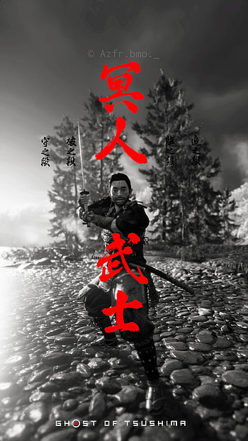 B&W ghost of Tsushima, Ghost of Tsushima, jin sakai HD phone wallpaper