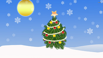 Christmas Tree, Christmas, Flakes, Snow, Tree HD wallpaper