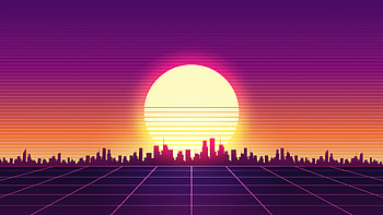 Retrowave City Sunset Minimal , retrowave, minimalism, minimalist, sunset, artist, artwork, digital-art HD wallpaper