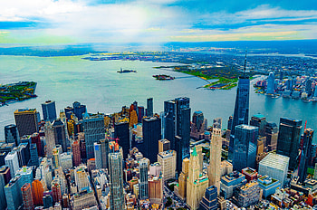 City, aerial view, buildings, New York HD wallpaper
