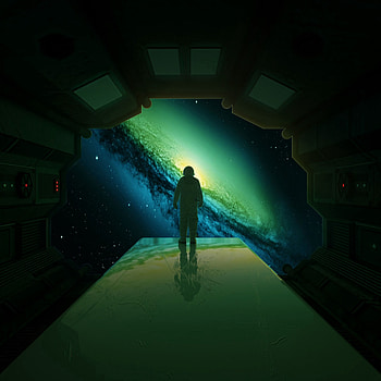 Universe, Silhouette, Galaxy, Cosmonaut, Open Space HD phone wallpaper