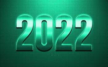 2022 New Year, Turquoise 2022 background, Happy New Year 2022, Turquoise leather texture, 2022 concepts, 2022 background, New 2022 Year HD wallpaper
